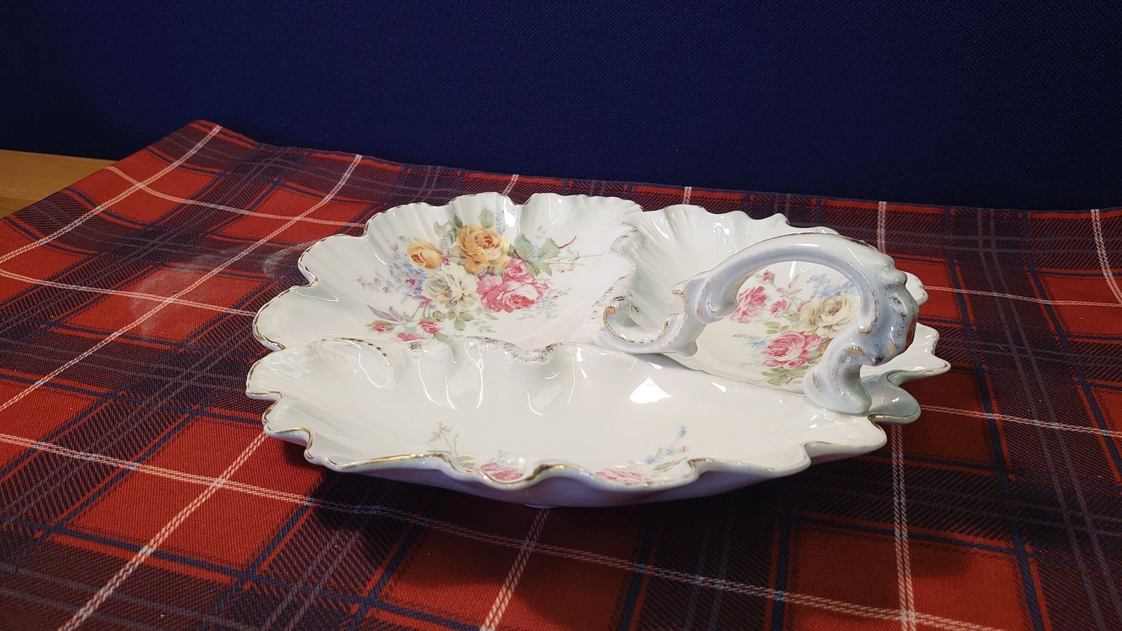 Antique Porcelain Triple Compartment Bowl With Handle. Czech   Haas & Czjzek   Good Condition   1833 1873   Rare Piece photo buy