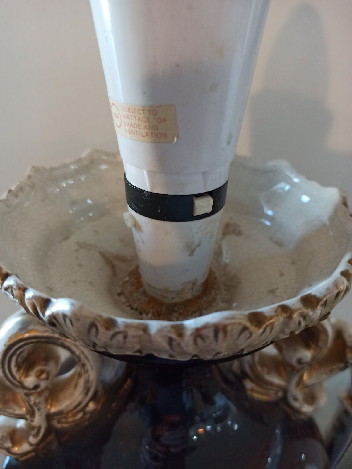 Tall Table Lamp In The Style Of Royal Crown Derby. Good Condition. Possibly Converted To Electric Lamp. photo furniture