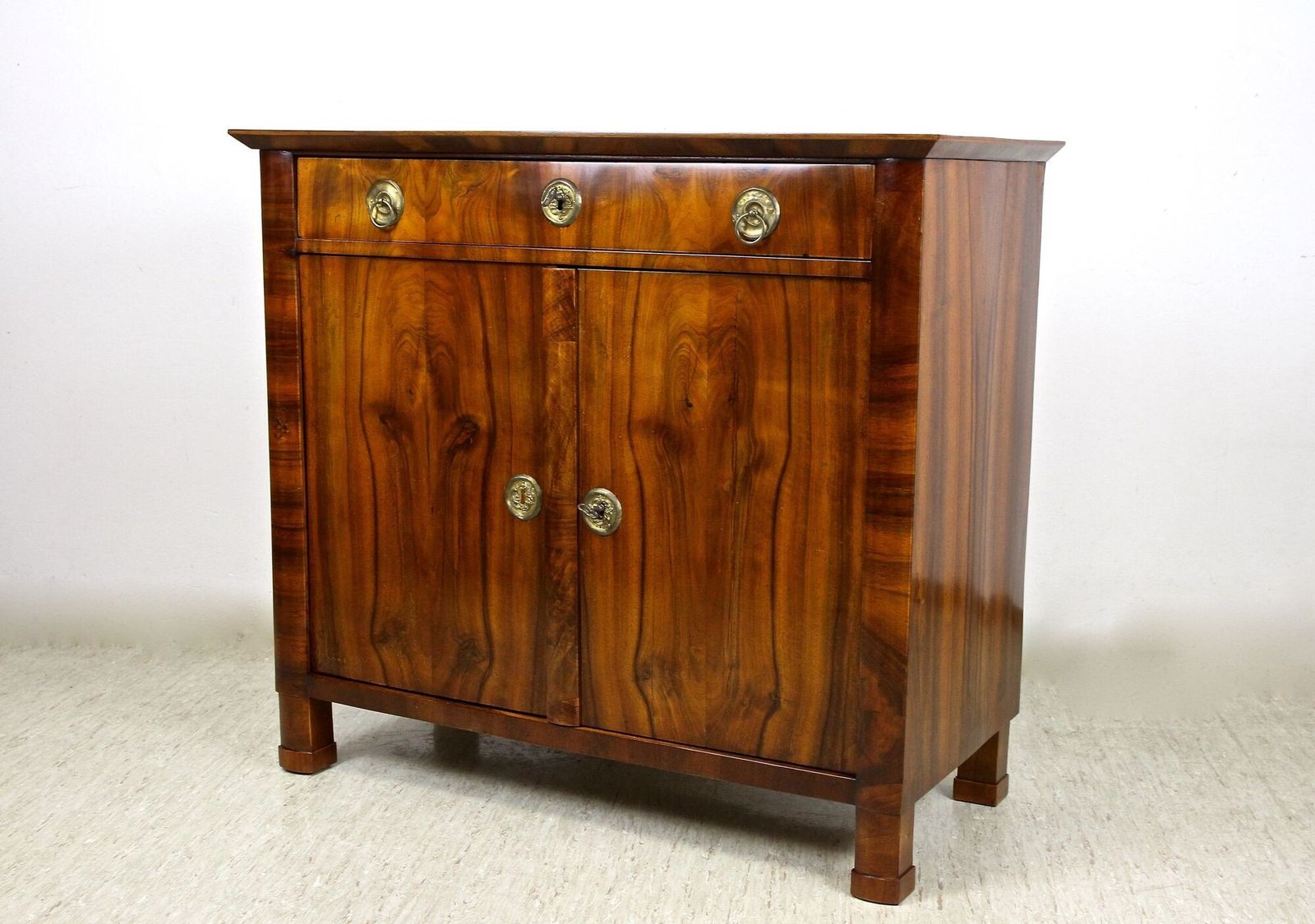 19th Century Biedermeier Nutwood Commode/ Trumeau/ Half Cabinet, At Circa 1830 photo buy