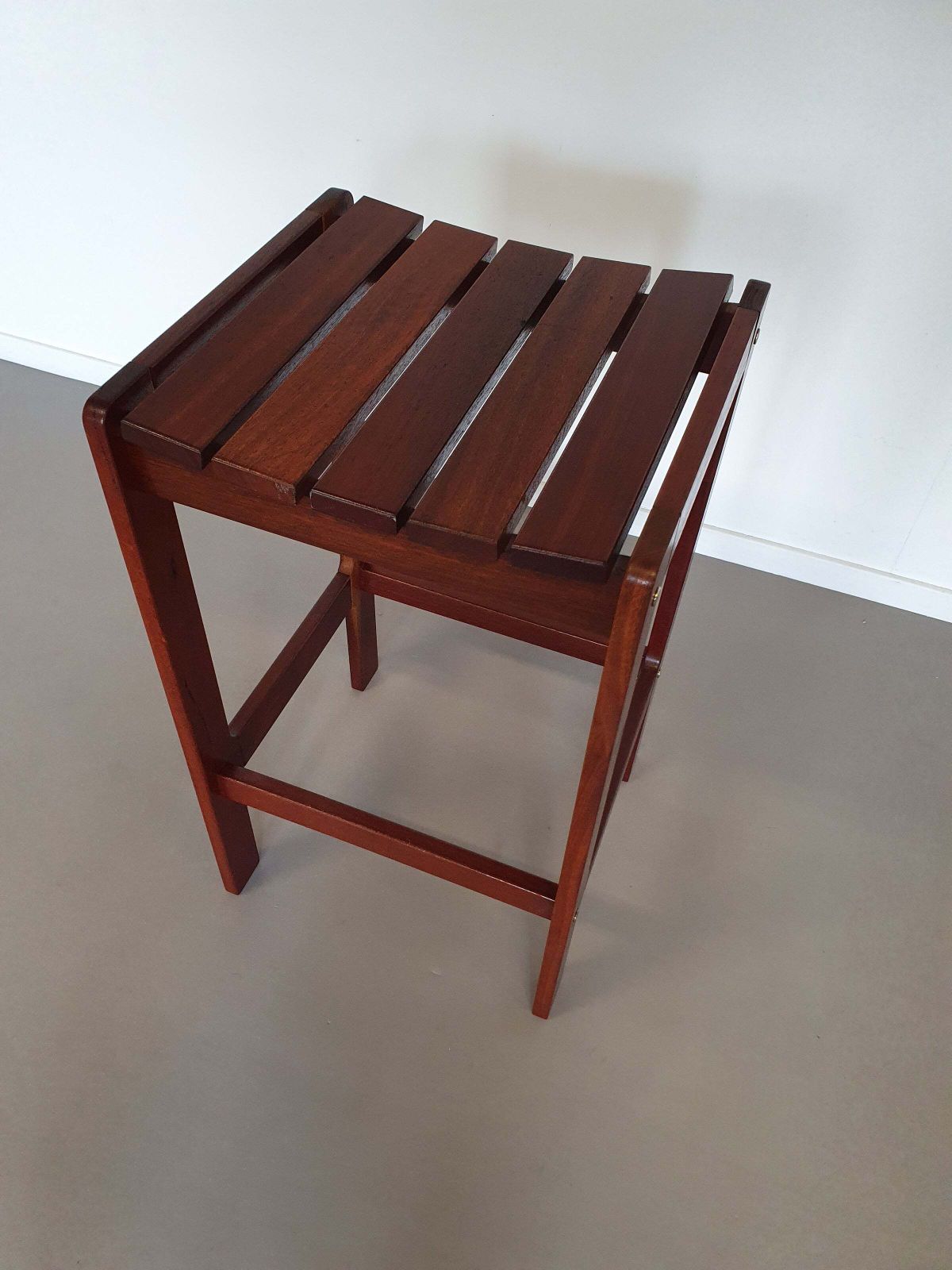 3 X Stool Meranti 70s. Height 71 Cm / Wide 42 Cm / Depth 40 Cm photo Furniture