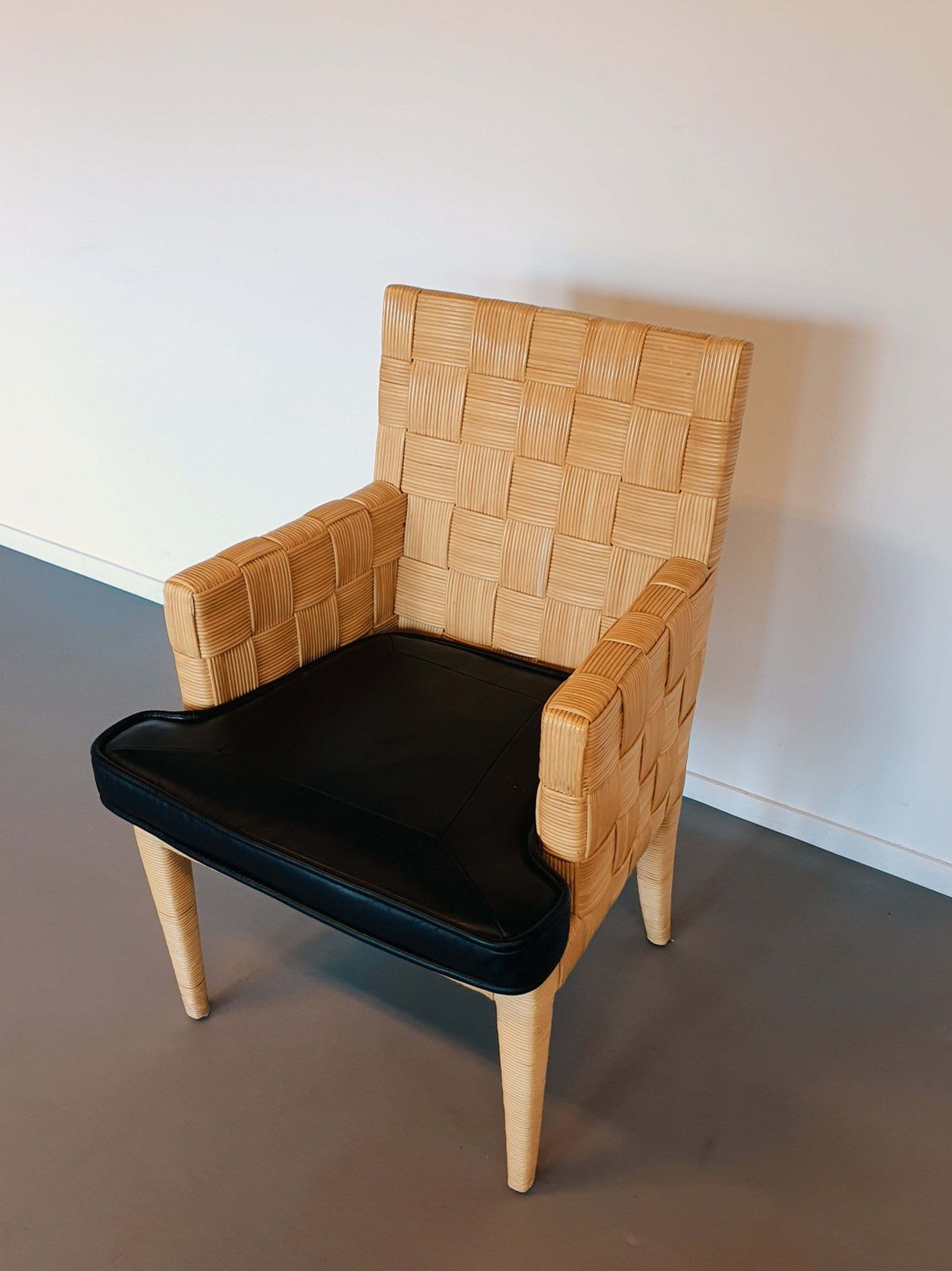 Donghia Block Island Chairs With Original Leather Seats By John Hutton photo vintage