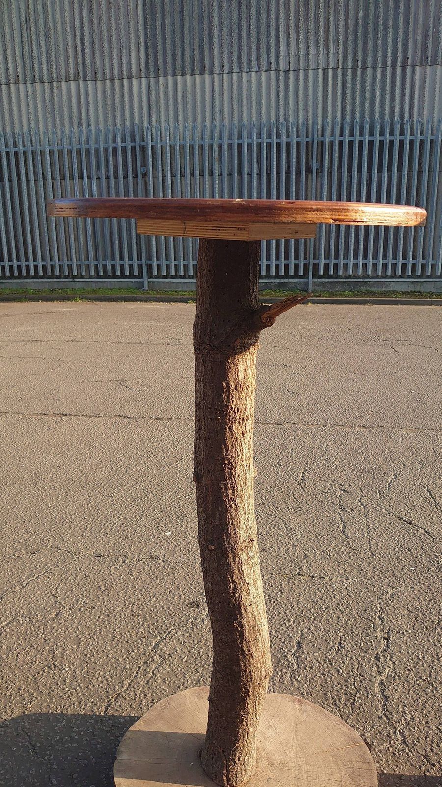 Two Handmade Wooden Bar Tables   1.2m Tall   Good To Very Good Condition   Unique Find! photo buy