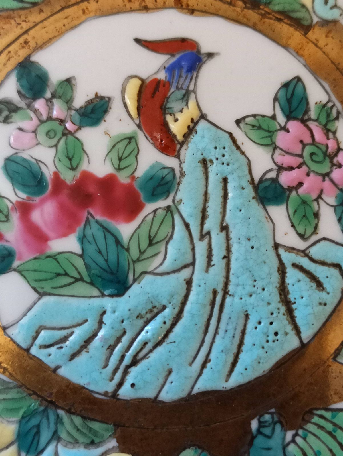A Pair Of Hand Painted Famille Rose Decorative Wall Plates. photo furniture
