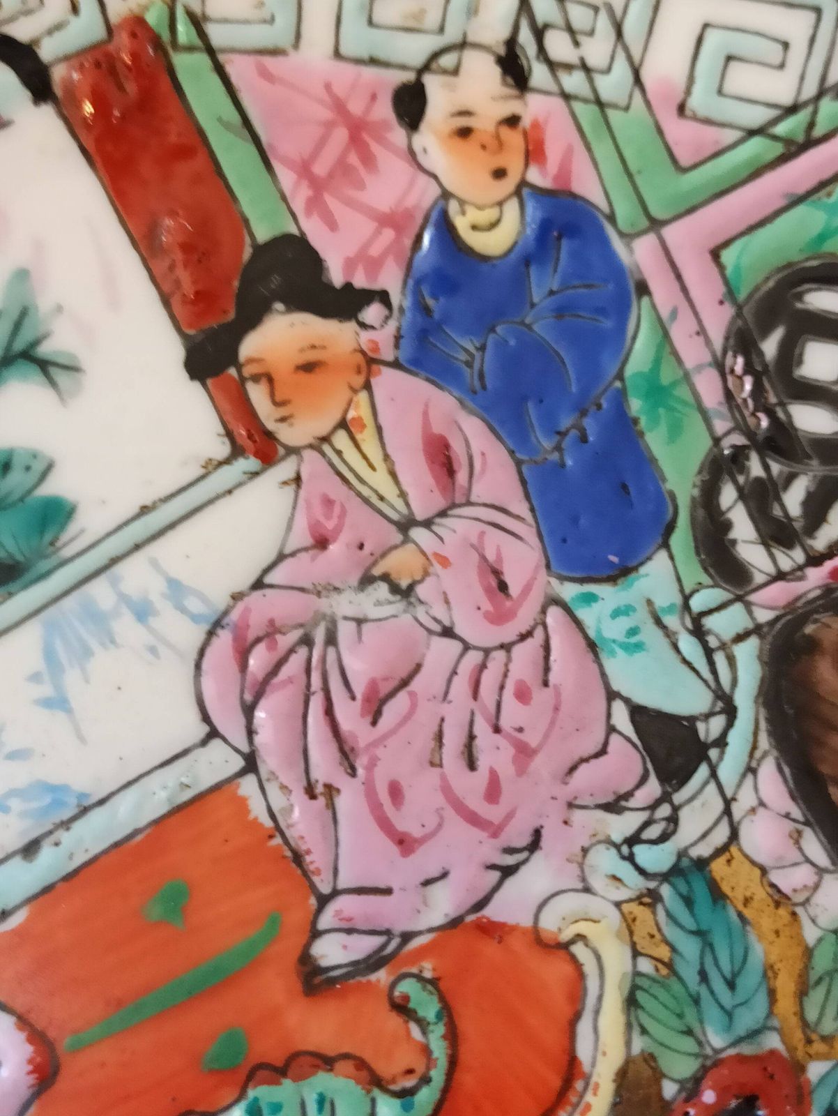 A Pair Of Hand Painted Famille Rose Decorative Wall Plates. photo for sale