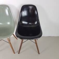 Herman Miller Eames Dsw Chairs In Light Greige / Elephant Gray / Seafoam Green / Black photo buy