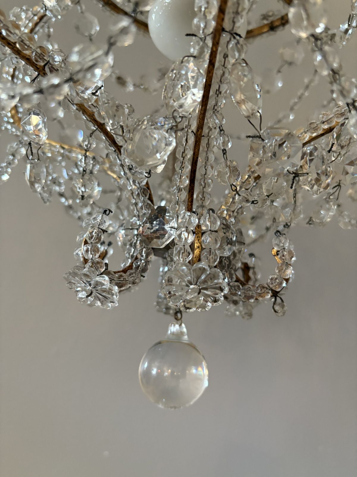 Set Of 4 Italian Florentine "Birdcage" Crystal Chandeliers photo buy