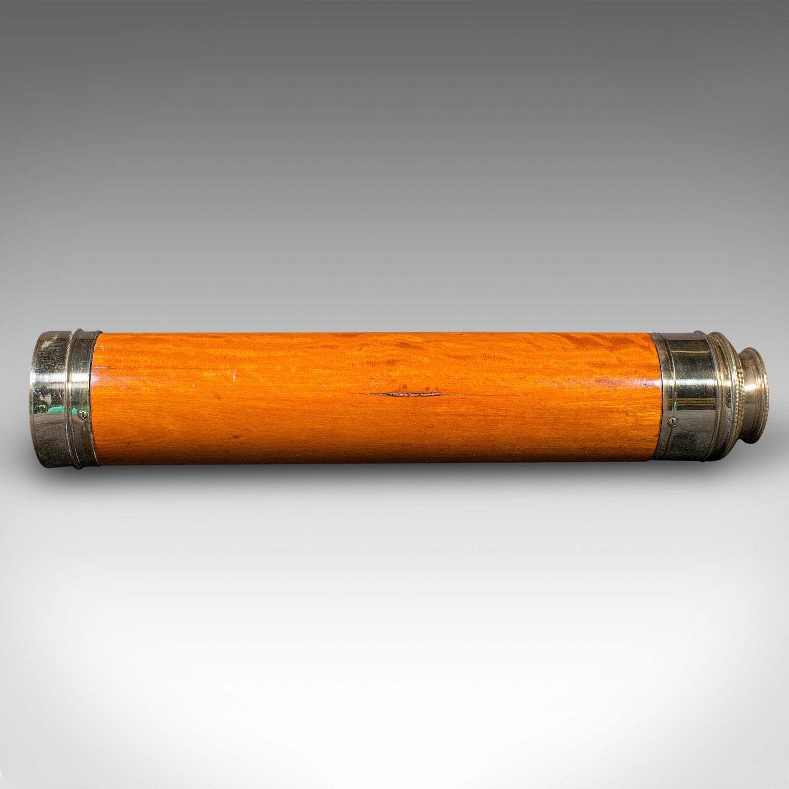 Antique Three Draw Telescope, English, Walnut, Brass, Navigation, Georgian, 1790 photo for sale