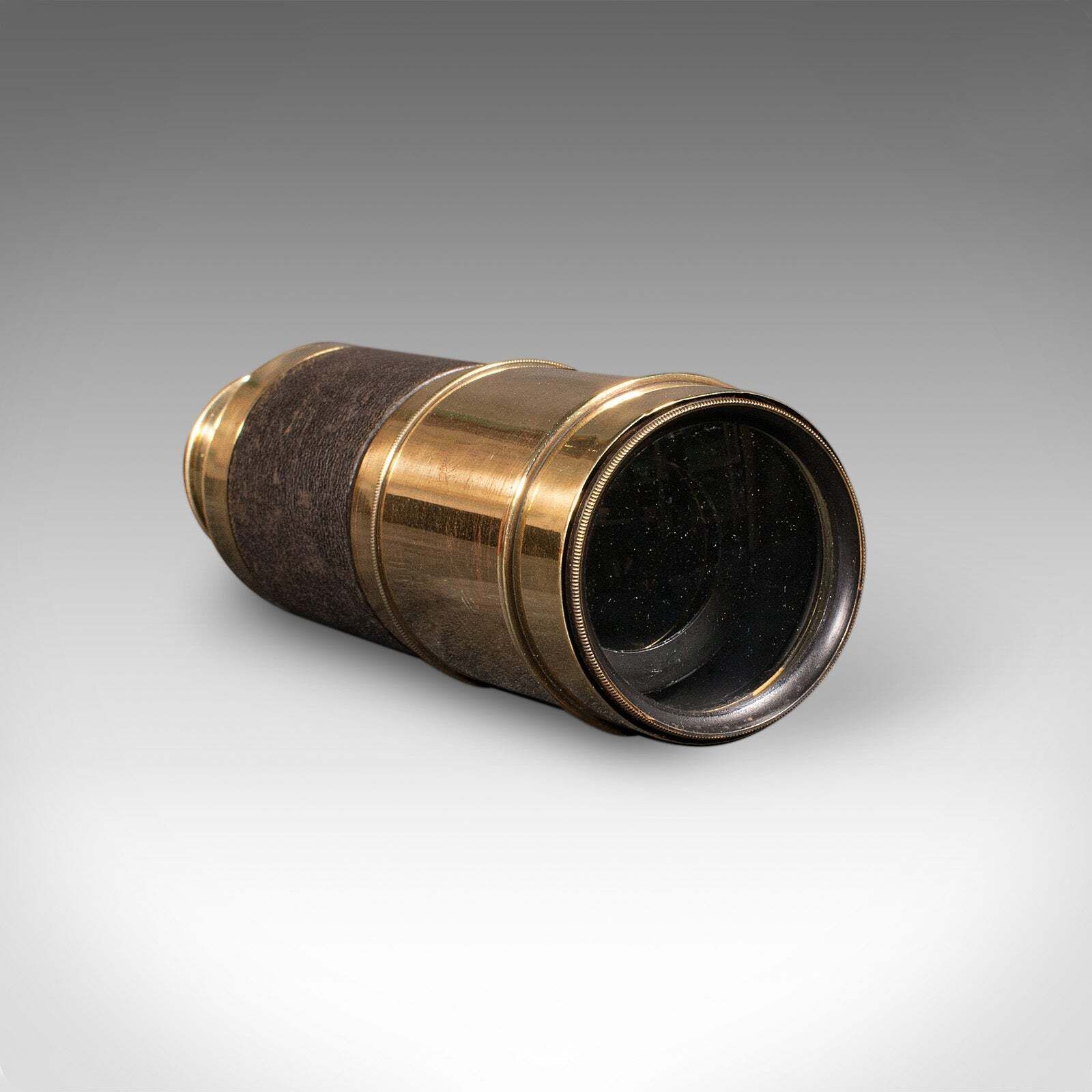 Antique Telescope, English, 6 Draw, Brass, Leather, Terrestrial, Victorian, 1860 photo 1016.0
