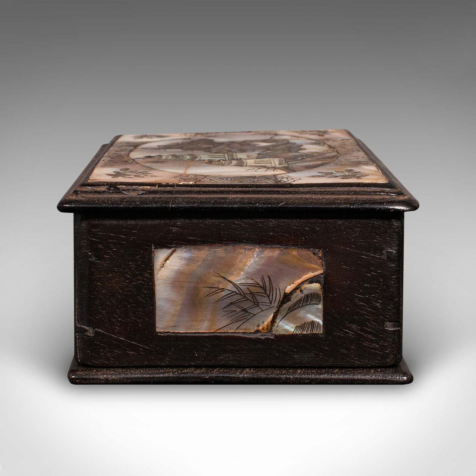 Small Antique Keepsake Box, Oriental, Decorative Case, Qing Dynasty, Edwardian photo Home Decor