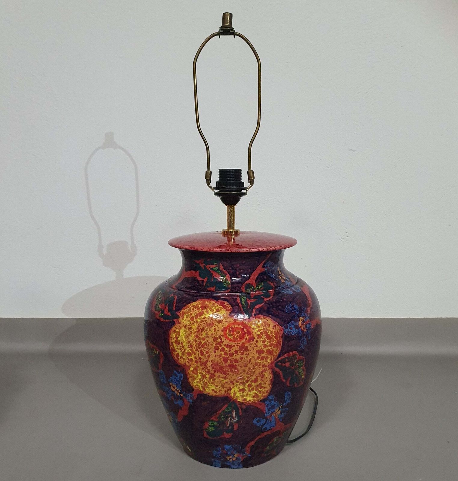 Hand   Turned Ceramic / Glazed Vase Lamp Holders 70s ( Most Likely French ) photo vinterior