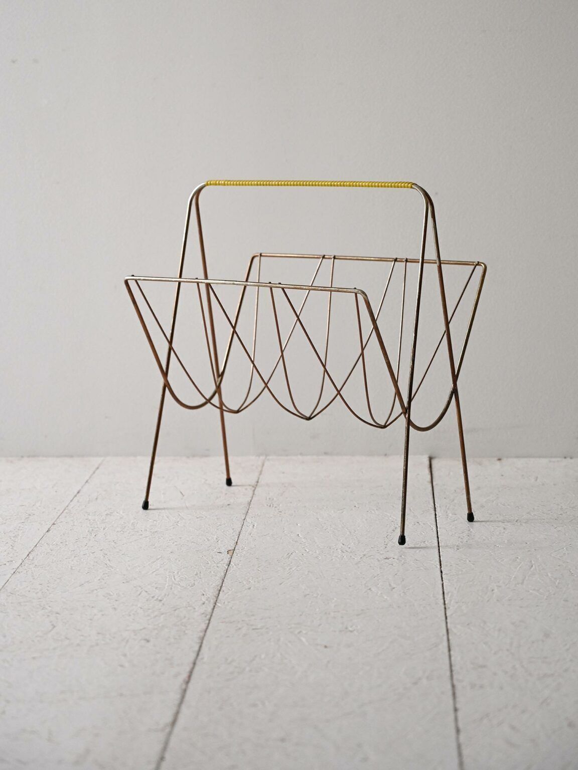 Vintage Scandinavian Metal Magazine Rack From The 1960s photo for sale