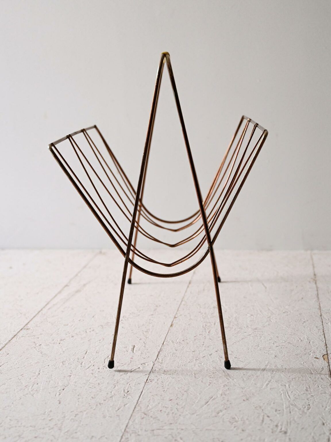 Vintage Scandinavian Metal Magazine Rack From The 1960s photo buy