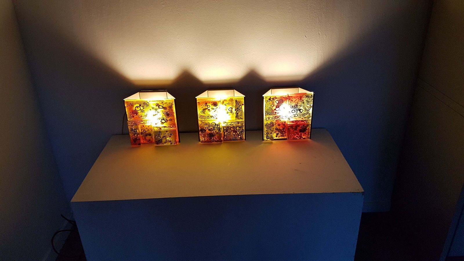 3 X Raak Coloured Glass Wall Sconces Lamps Willem Van Oyen. photo furniture