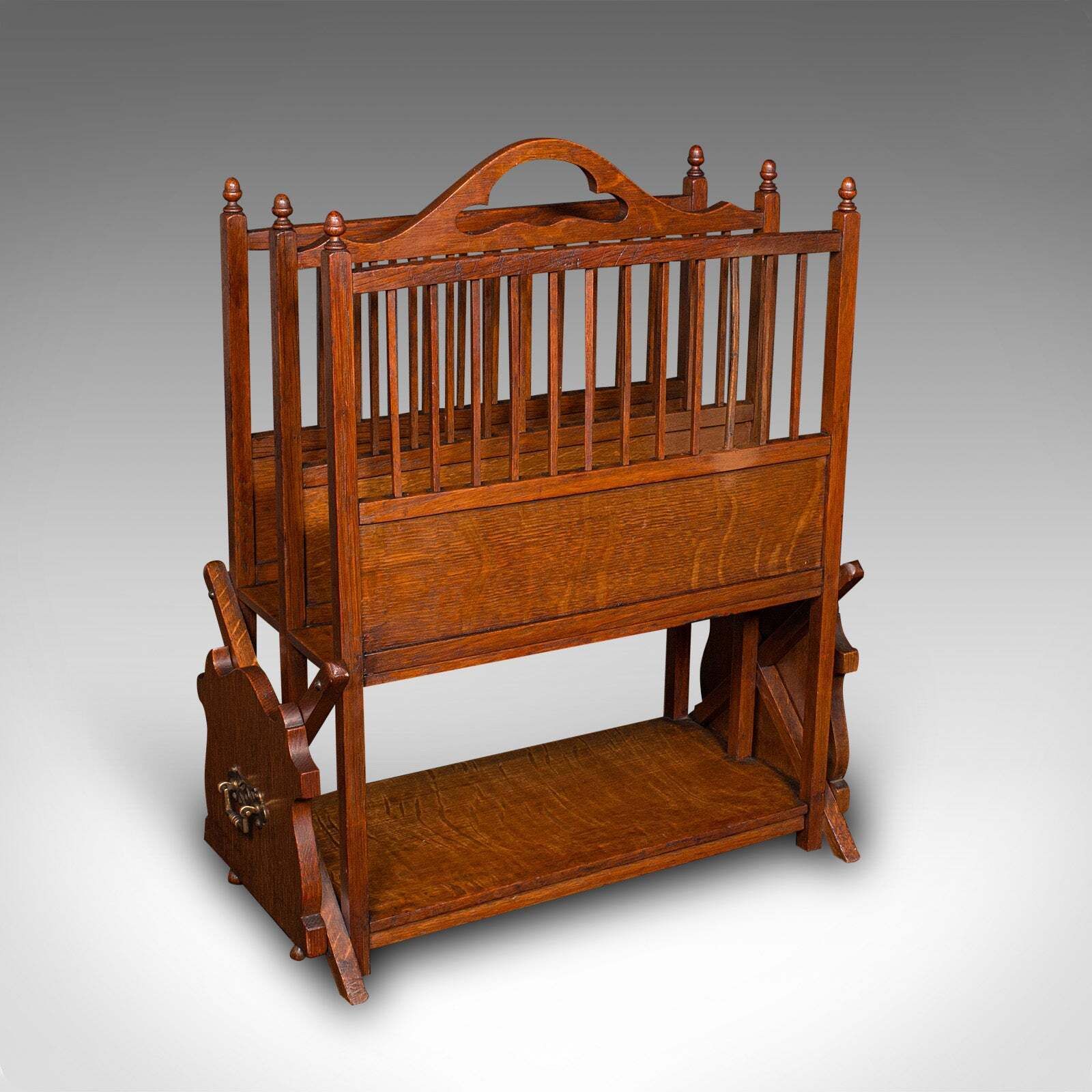 Antique Metamorphic Canterbury Stand, English, Oak, Magazine Rack, Edwardian photo for sale