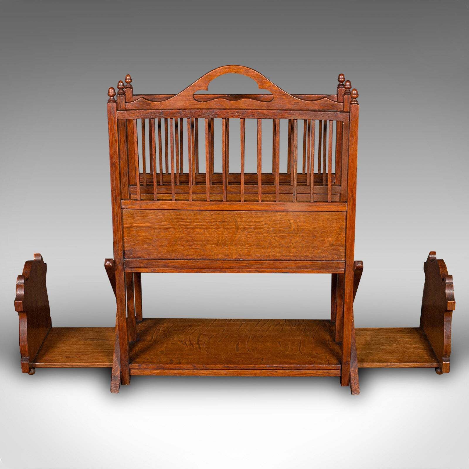 Antique Metamorphic Canterbury Stand, English, Oak, Magazine Rack, Edwardian photo 1527.0