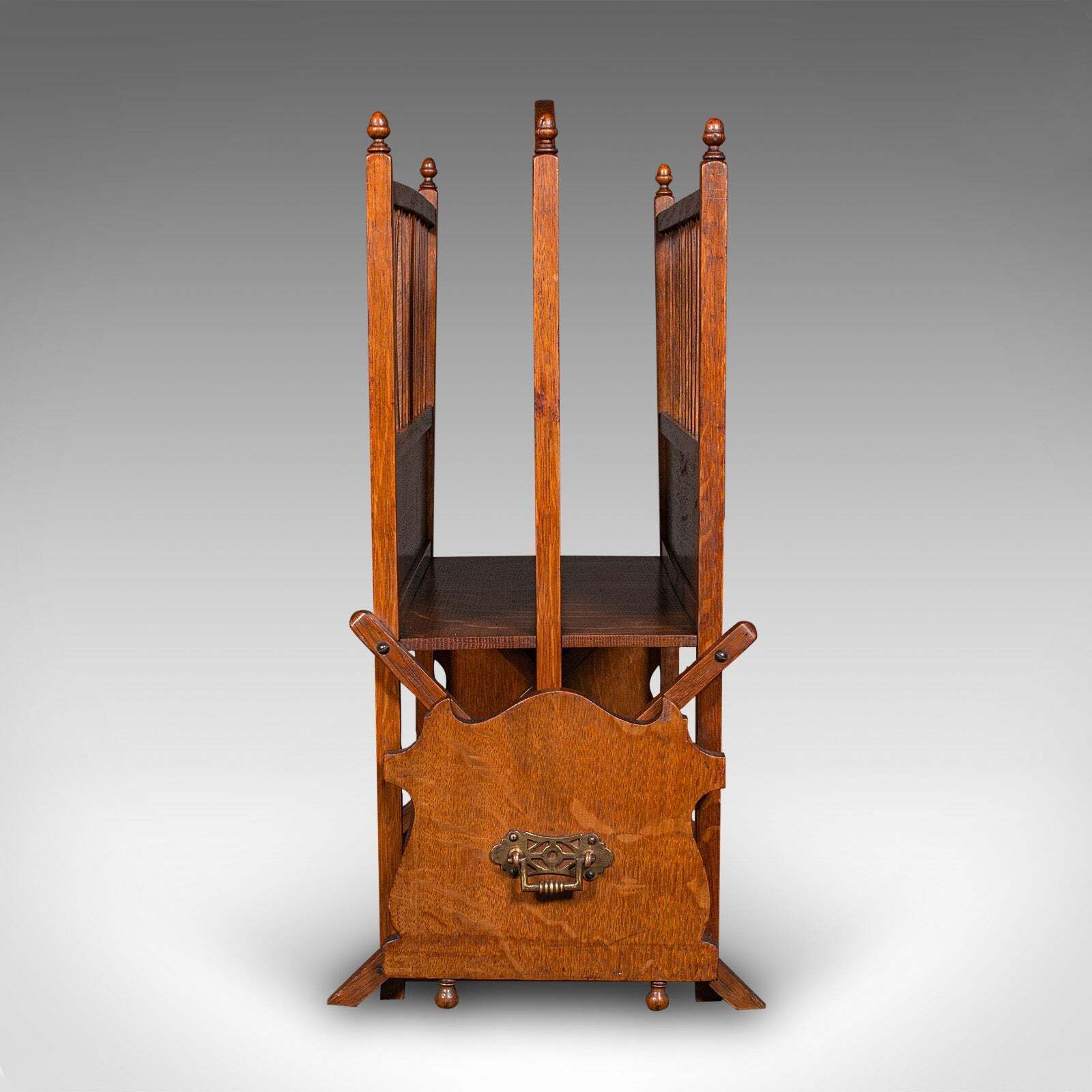 Antique Metamorphic Canterbury Stand, English, Oak, Magazine Rack, Edwardian photo vintage