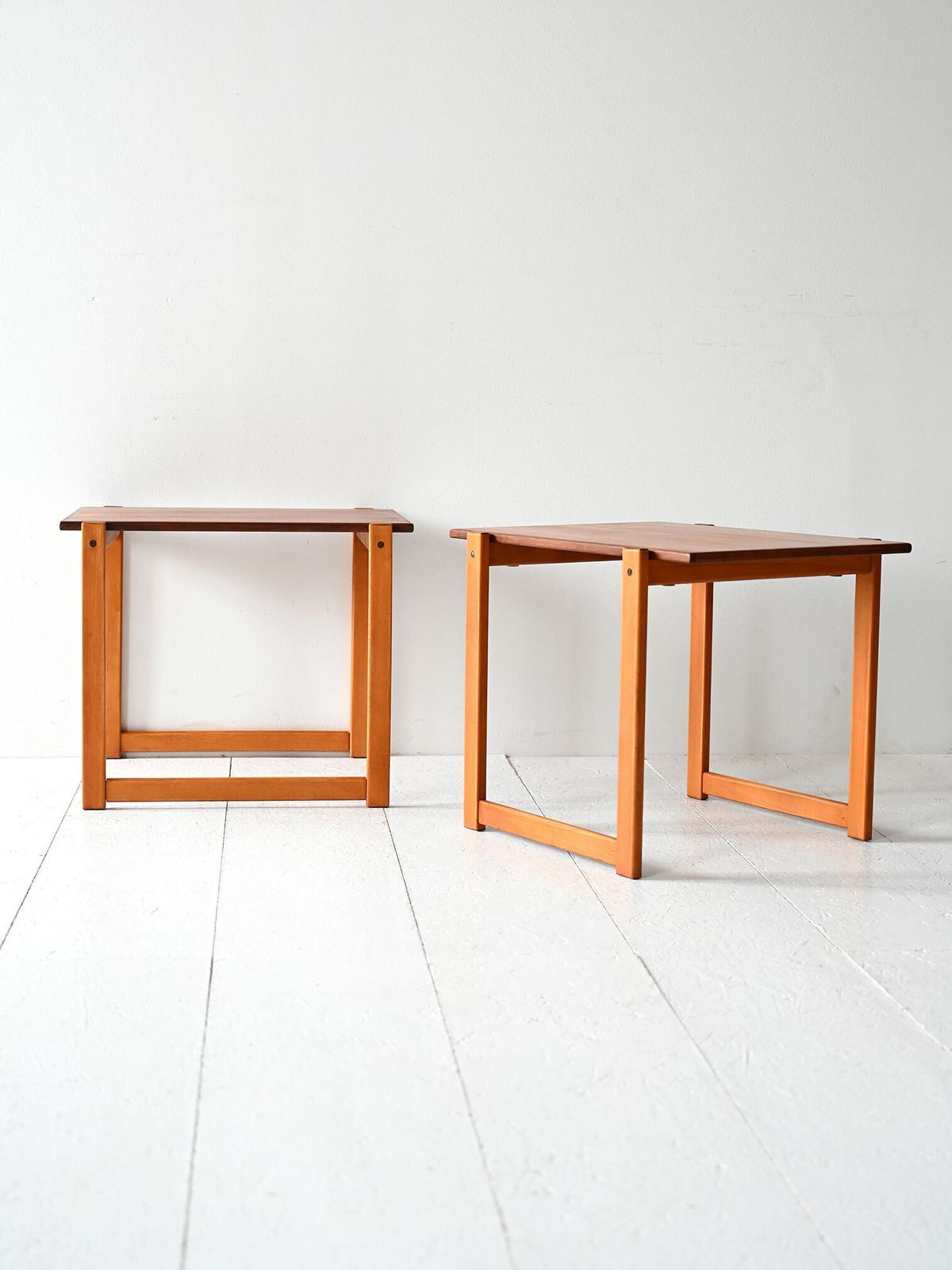 Pair Of Vintage Scandinavian Teak And Beech Coffee Tables photo furniture