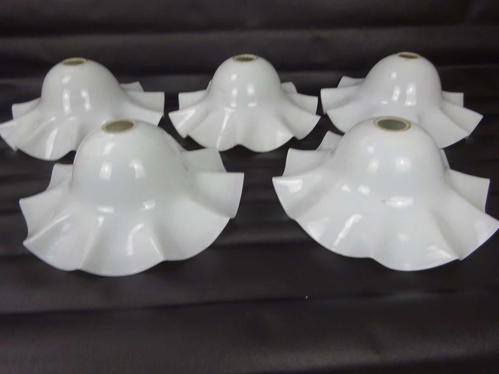 Set Of Five 1920s 'Maids Mop Cap' Light Shades (As Found) photo buy