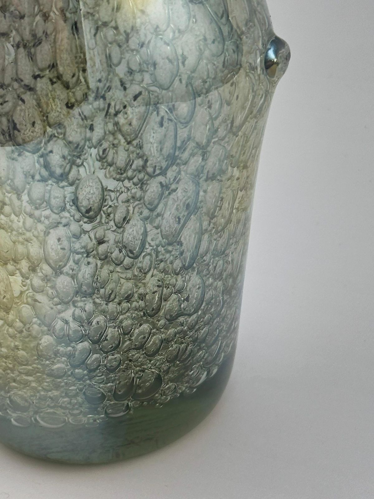 Iridescent Murano Style Freeform Glass Vase With Efeso Bubble Effect Circa 1970s photo Home Decor