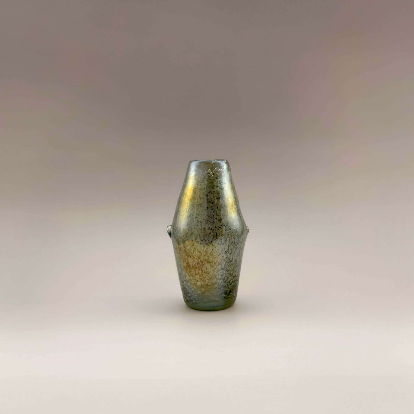 Iridescent Murano Style Freeform Glass Vase With Efeso Bubble Effect Circa 1970s photo 360.0