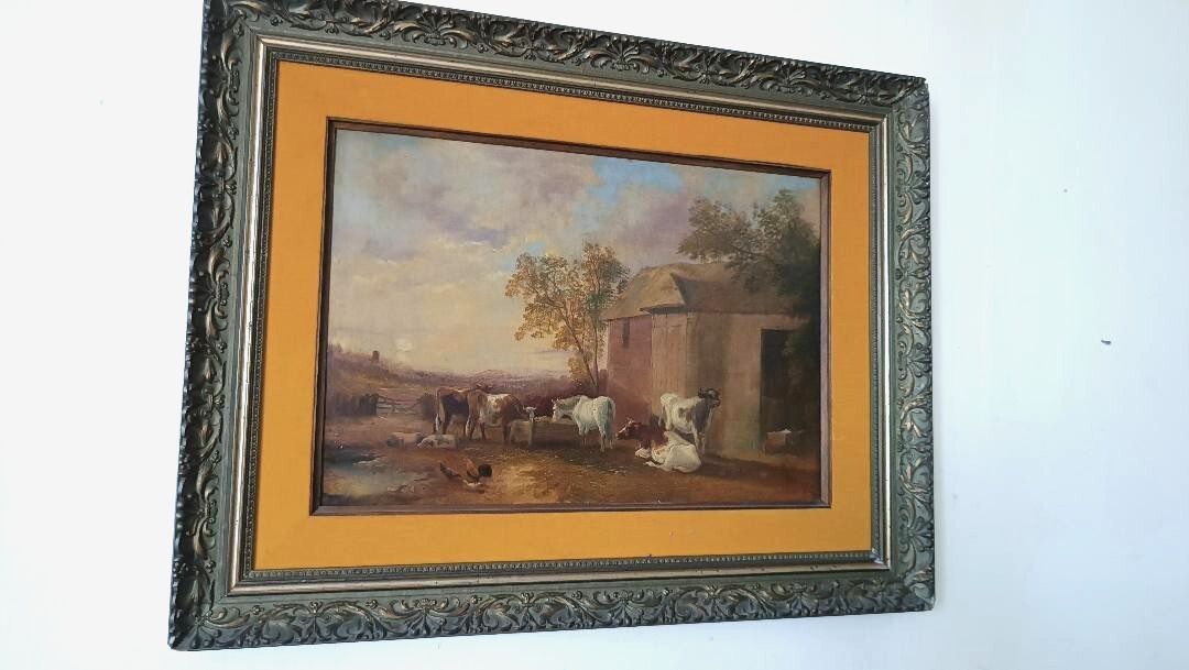 19th Century English School Oil On Canvas photo furniture
