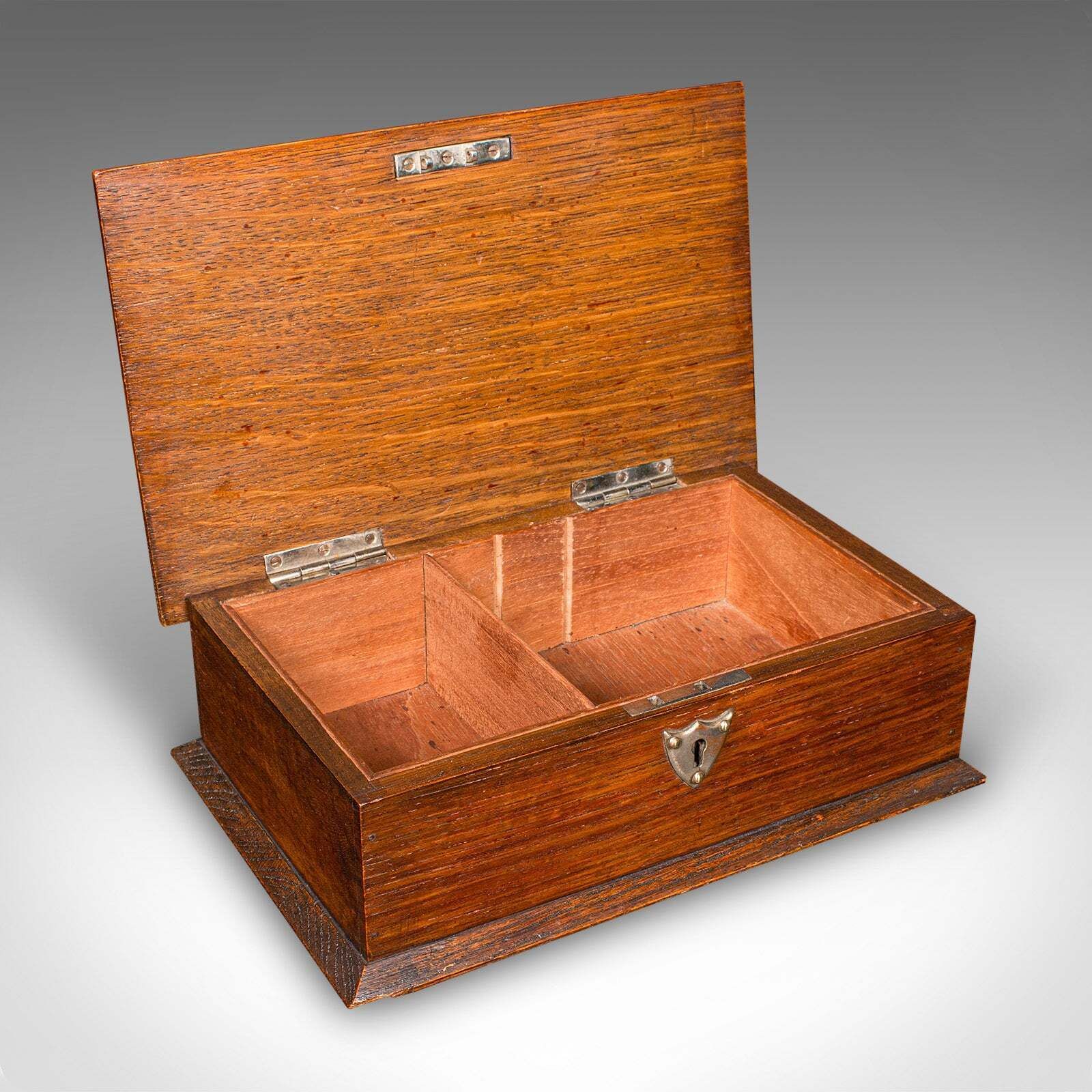 Antique Cigar Case, English, Oak, Cedar, Desktop Humidor, Edwardian, Circa 1910 photo furniture