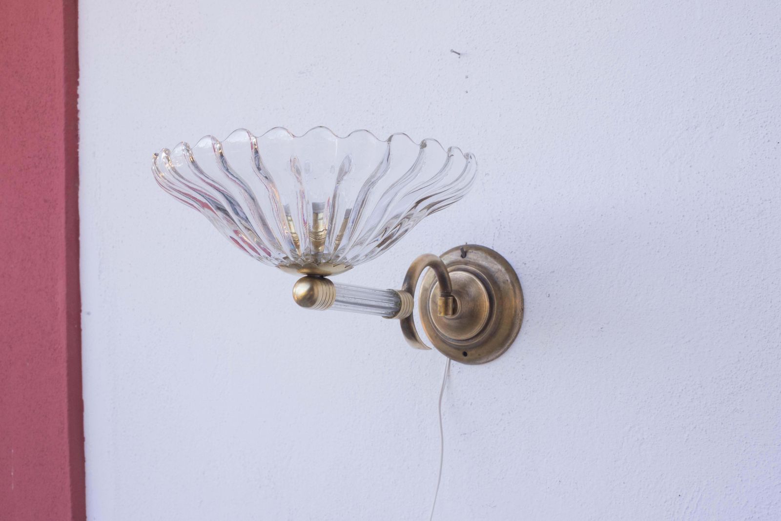 Set Of 2 Wall Light Sconces By Barovier & Toso Glass Murano, Italy, 1950 photo buy