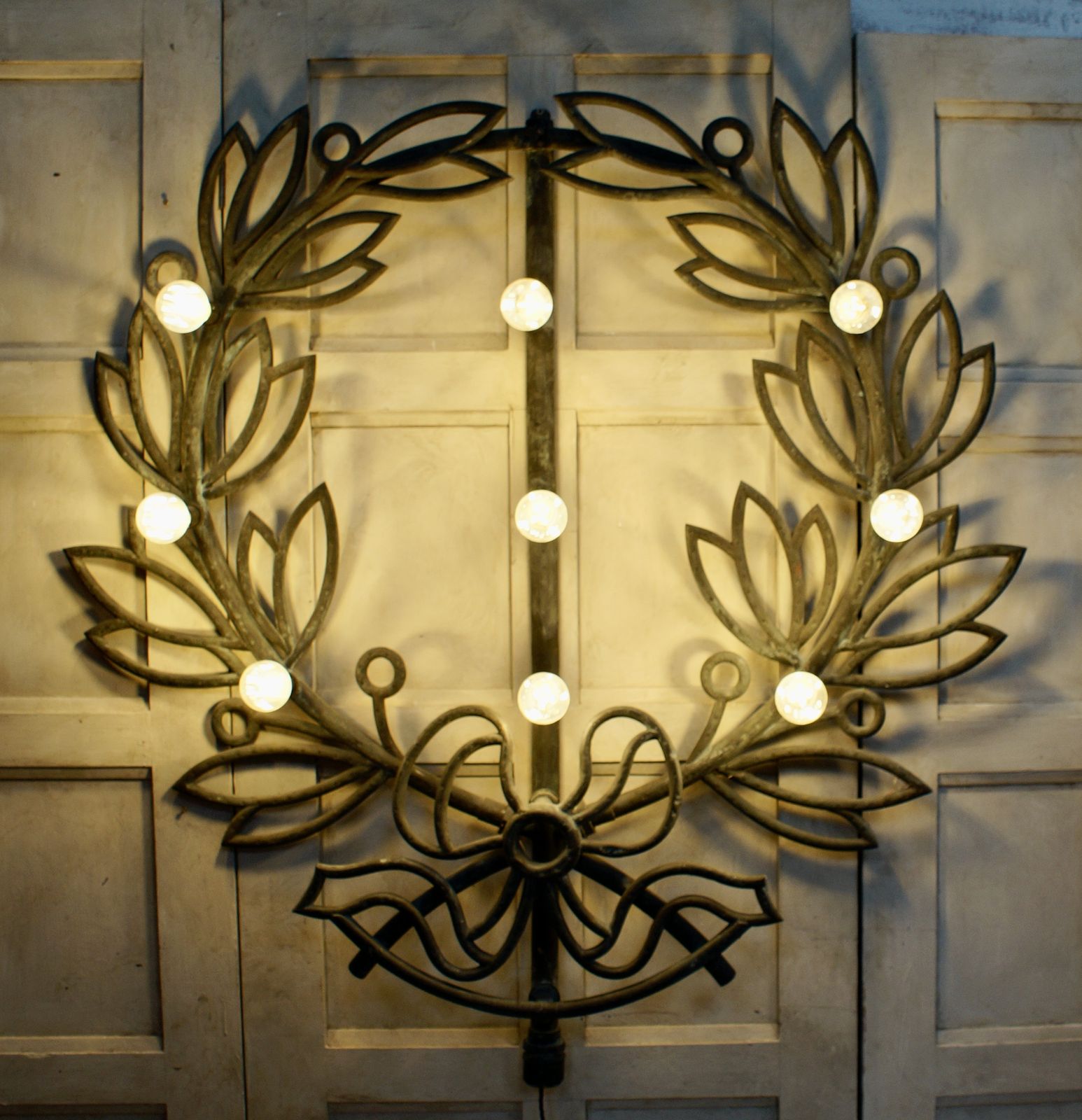 Antique Copper Architectural Element Wall Light photo for sale