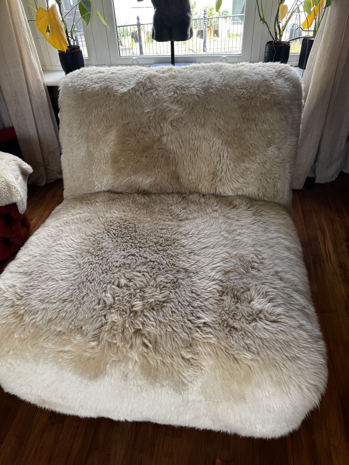 British Designer Timothy Oulten Shaggy Sheepskin Lounge Chair photo Furniture