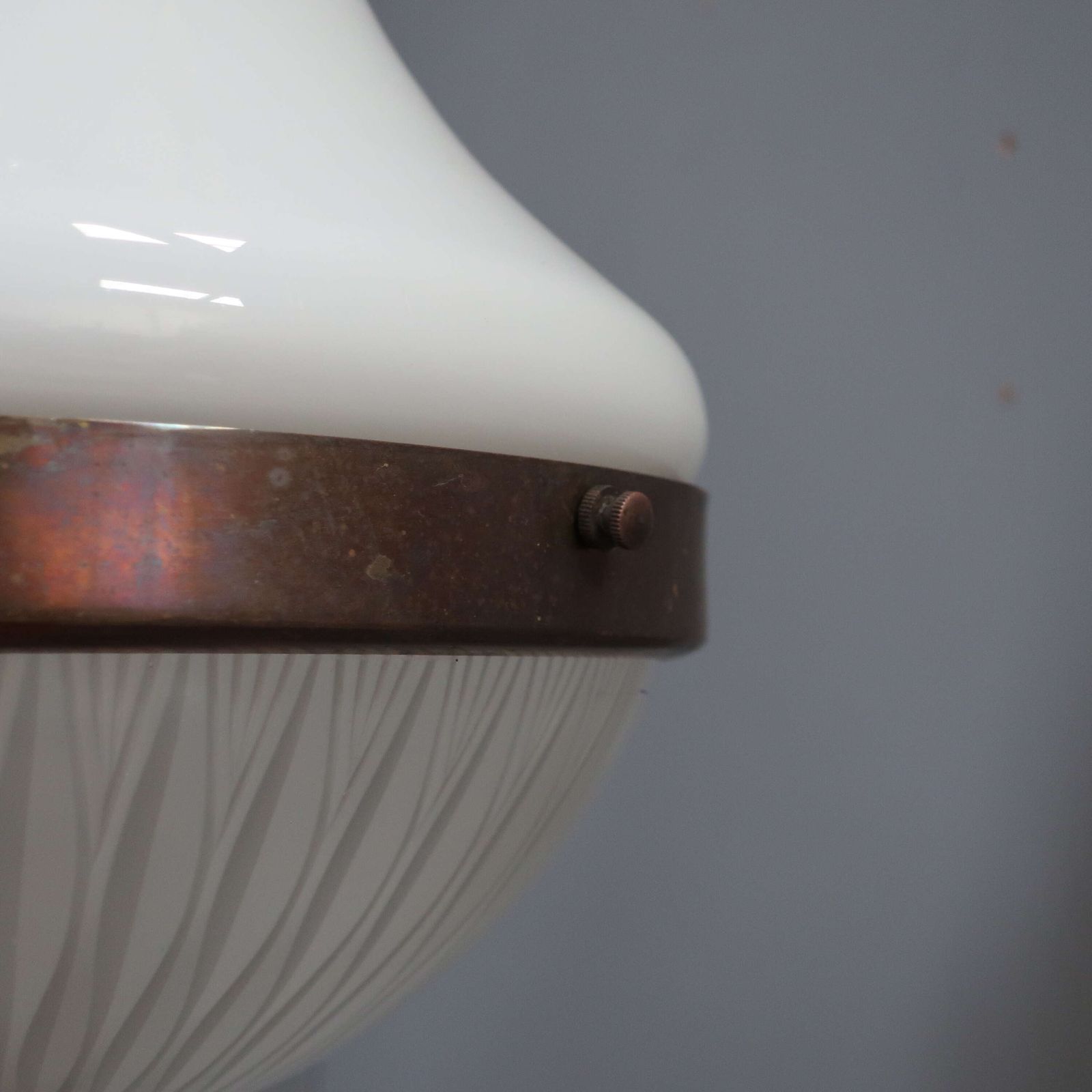 Two Tone 'Asteroid' Opaline Glass Pendant Light photo for sale