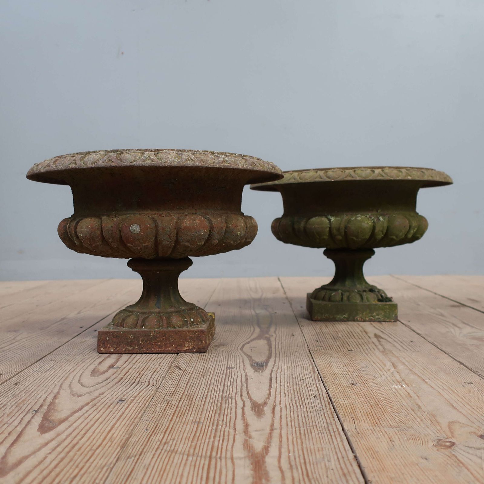 Pair Of French Cast Iron Graden Urns C1900