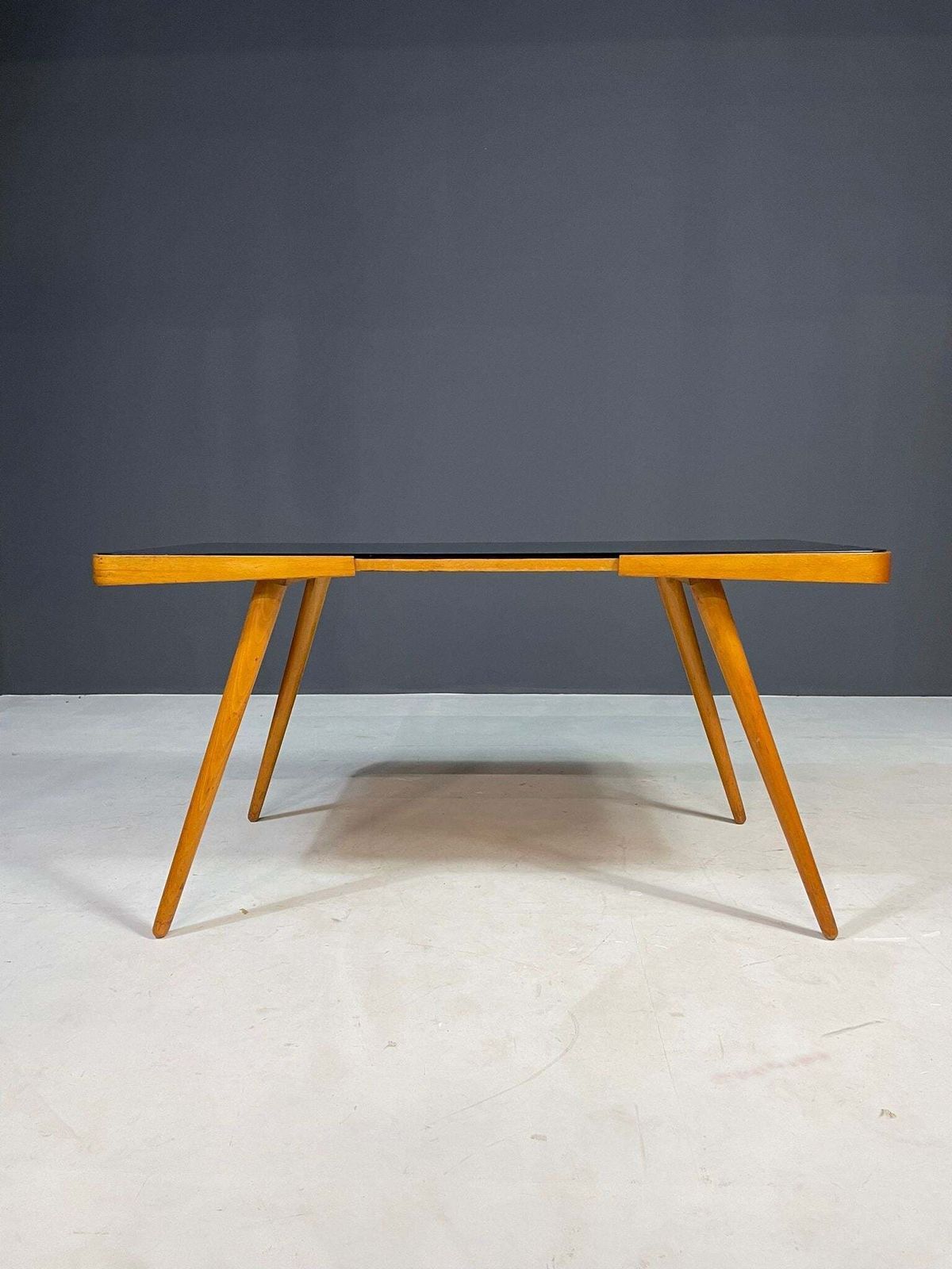 Mid Century Coffee Table By Interiér Praha With Opaxite Glass Top, 1960s