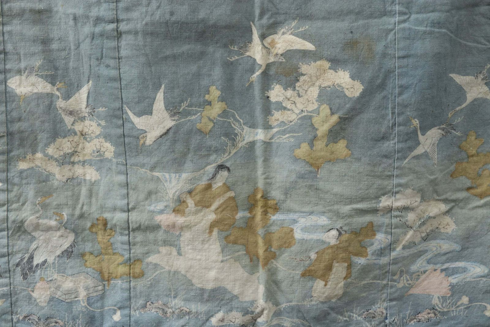 Mid 19th Century Japanese Child's Kimono Yuzen Fukusa photo vinterior