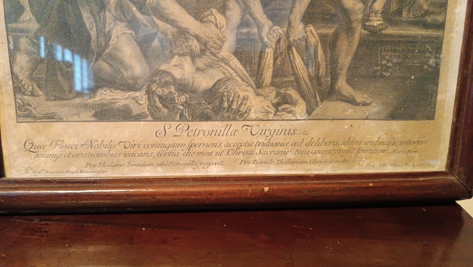 photo furniture Engraving Of 700 "Inc.Jacob Frey" Biblical Scene Saint Petronilla 1731