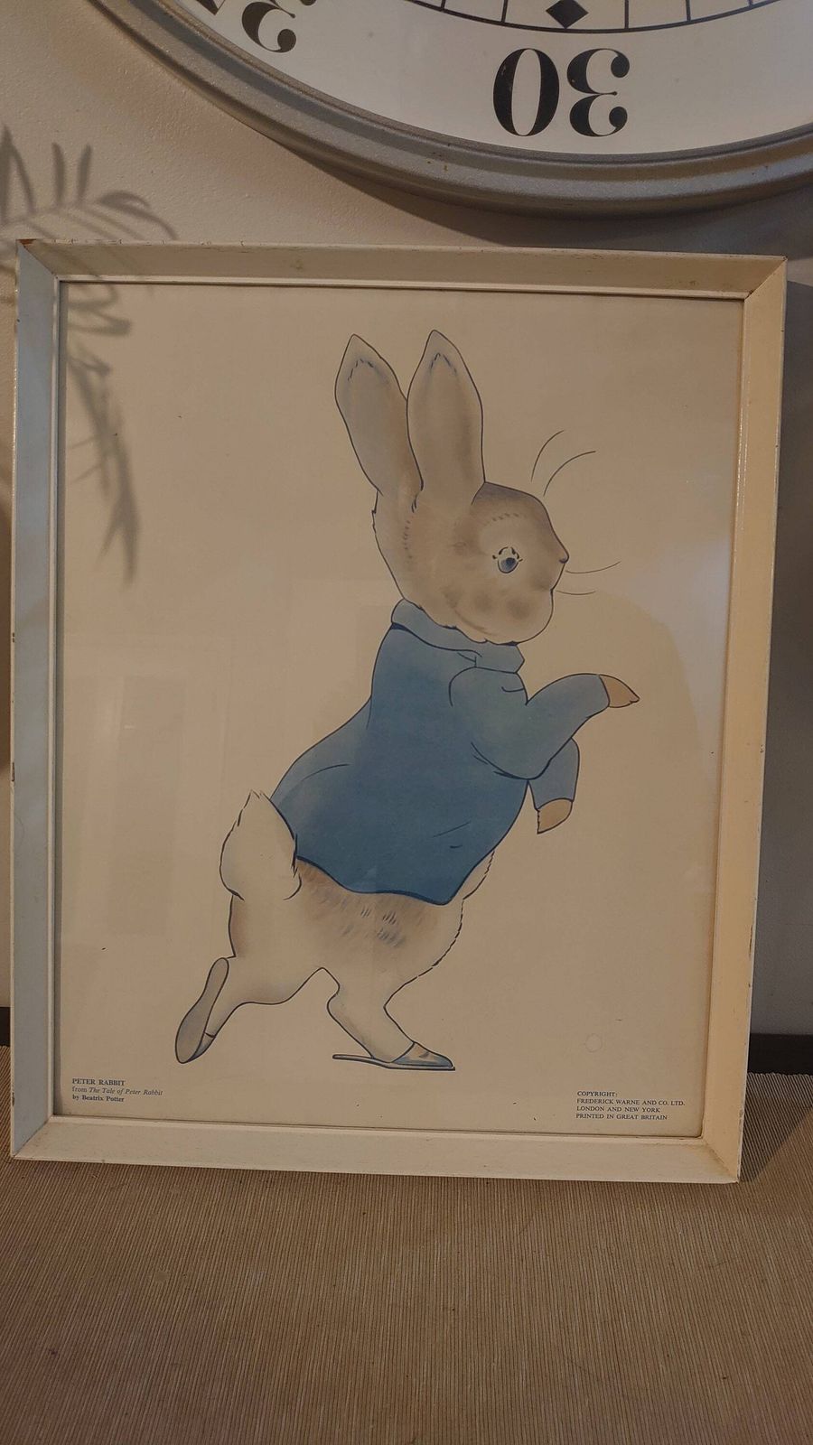 Beatrix Potter's Tale Of Peter Rabbit Print   44cm X 35.5cm   Good To Very Good Condition photo furniture