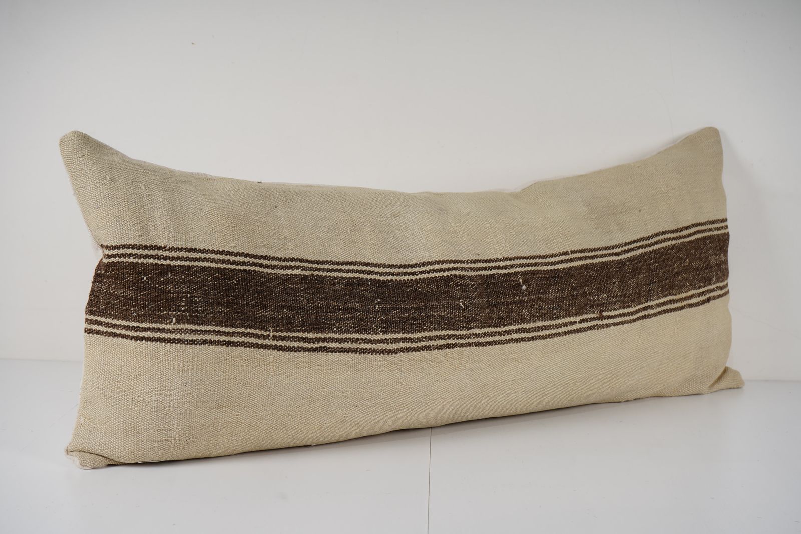 Organic Turkish Bedding Kilim Pillow Cover   Extra Long Tribal Cushion Cover   Ethnic House Decor   Hemp Lumbar Decor photo furniture