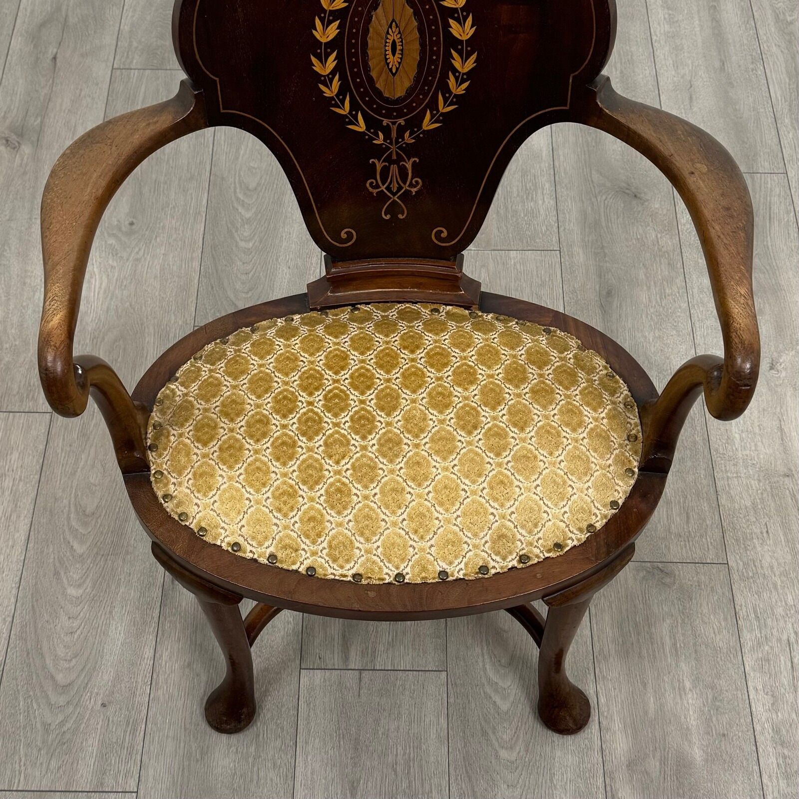 685.0 Antique 20th Century Fine Quality Open Armchair In Mahogany ( Ref Af 3727 photo