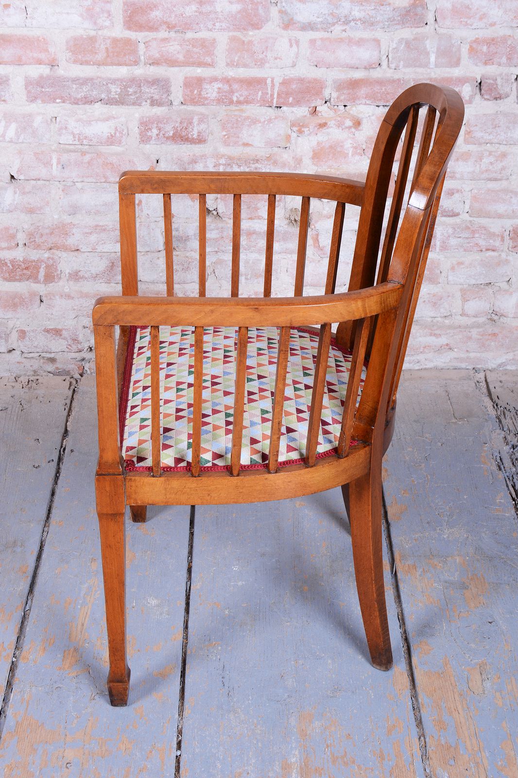 Restored Art Deco Armchair, Beech, Revived Polish, Reupholstered, France, 1930s photo for sale