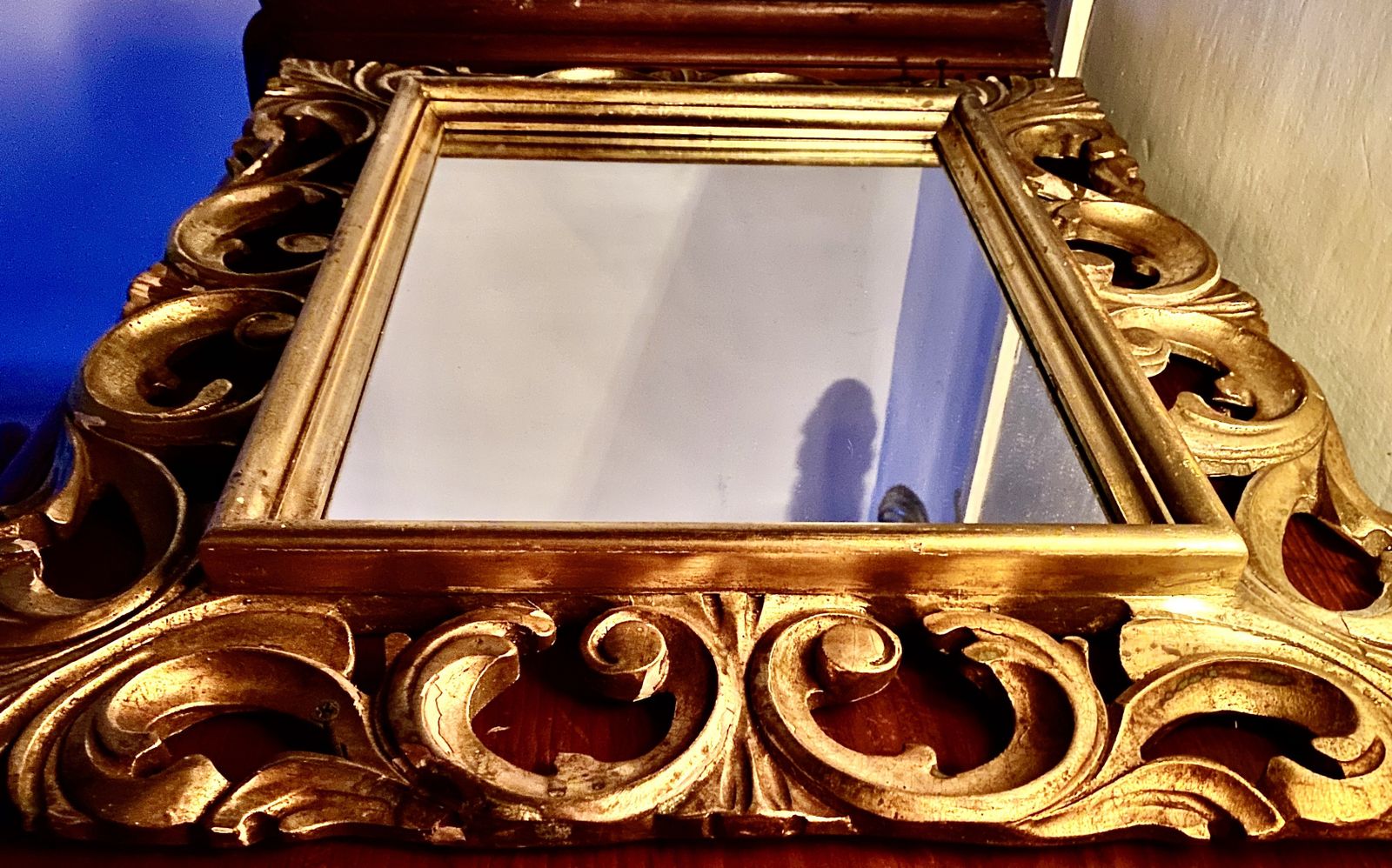 Home Decor Antique Florentine Gilded Mirror. Late 19th Early 20th Century photo