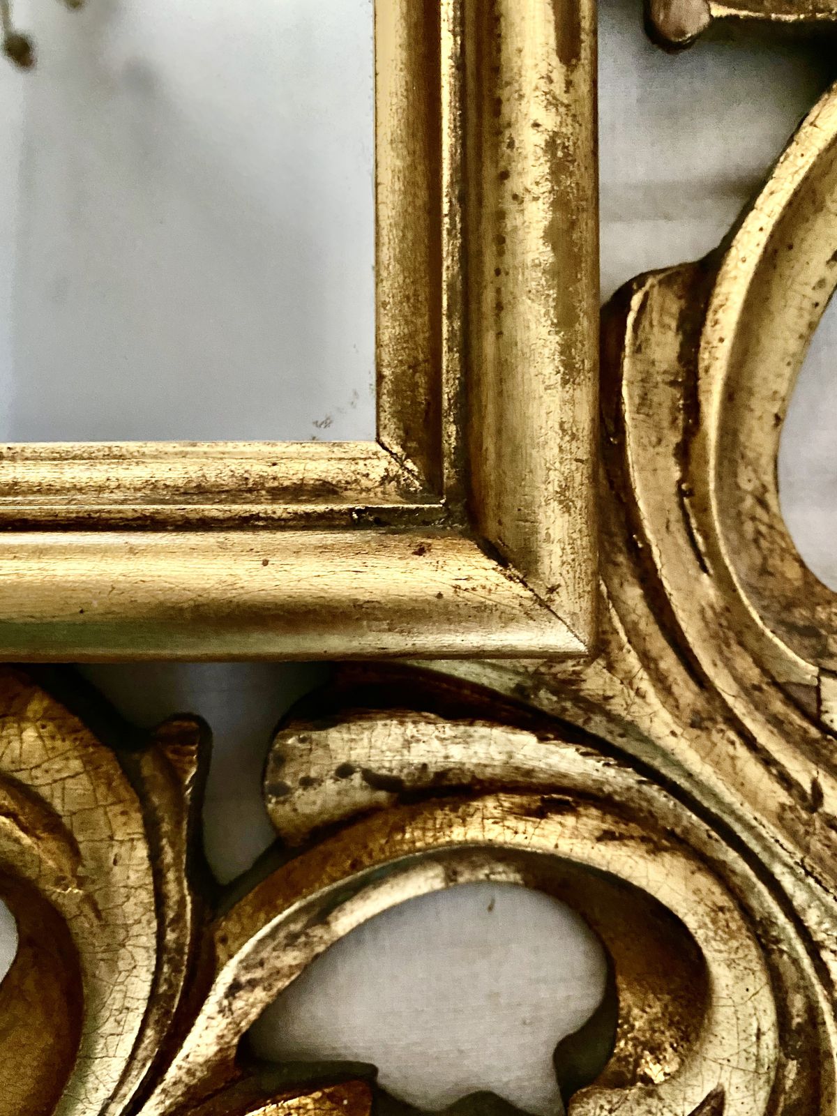 295.0 Antique Florentine Gilded Mirror. Late 19th Early 20th Century photo