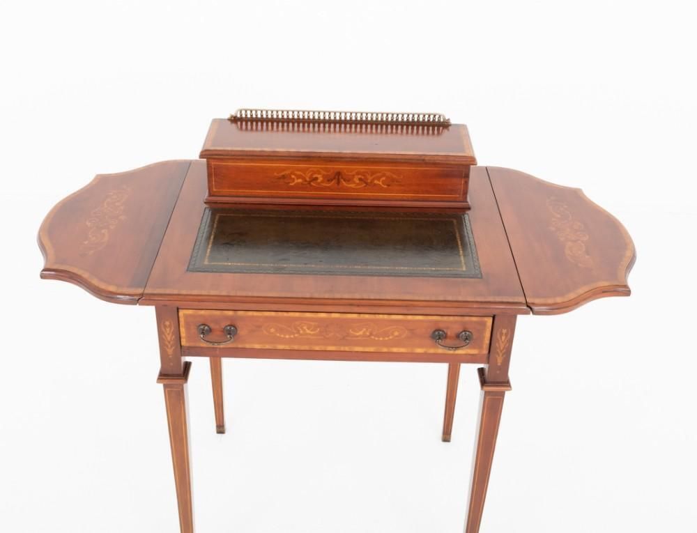 Sheraton Desk Ladies Writing Table Revival Mahogany photo Furniture