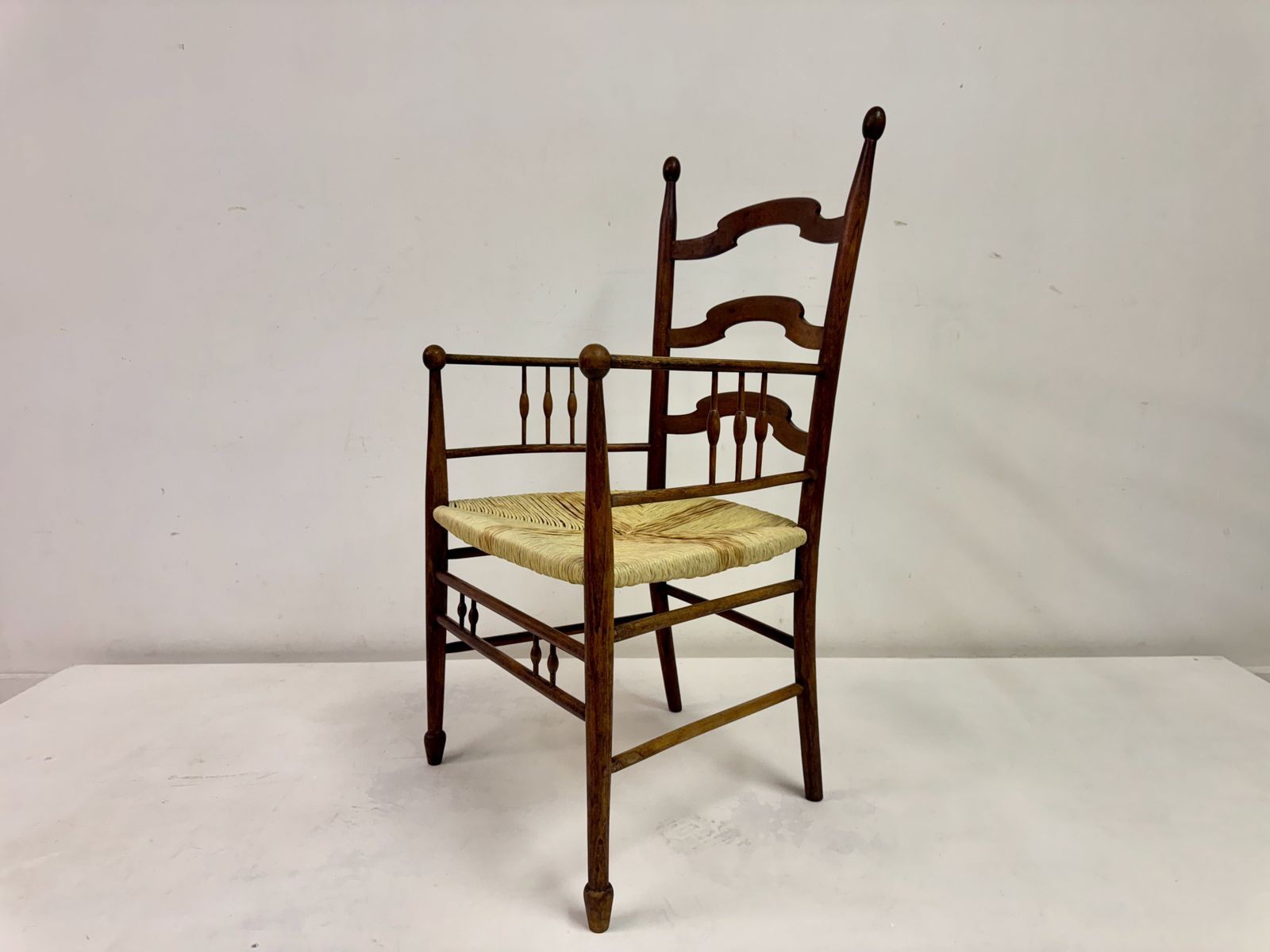 photo for sale Arts And Crafts Armchair In Elm Possibly For Liberty & Co