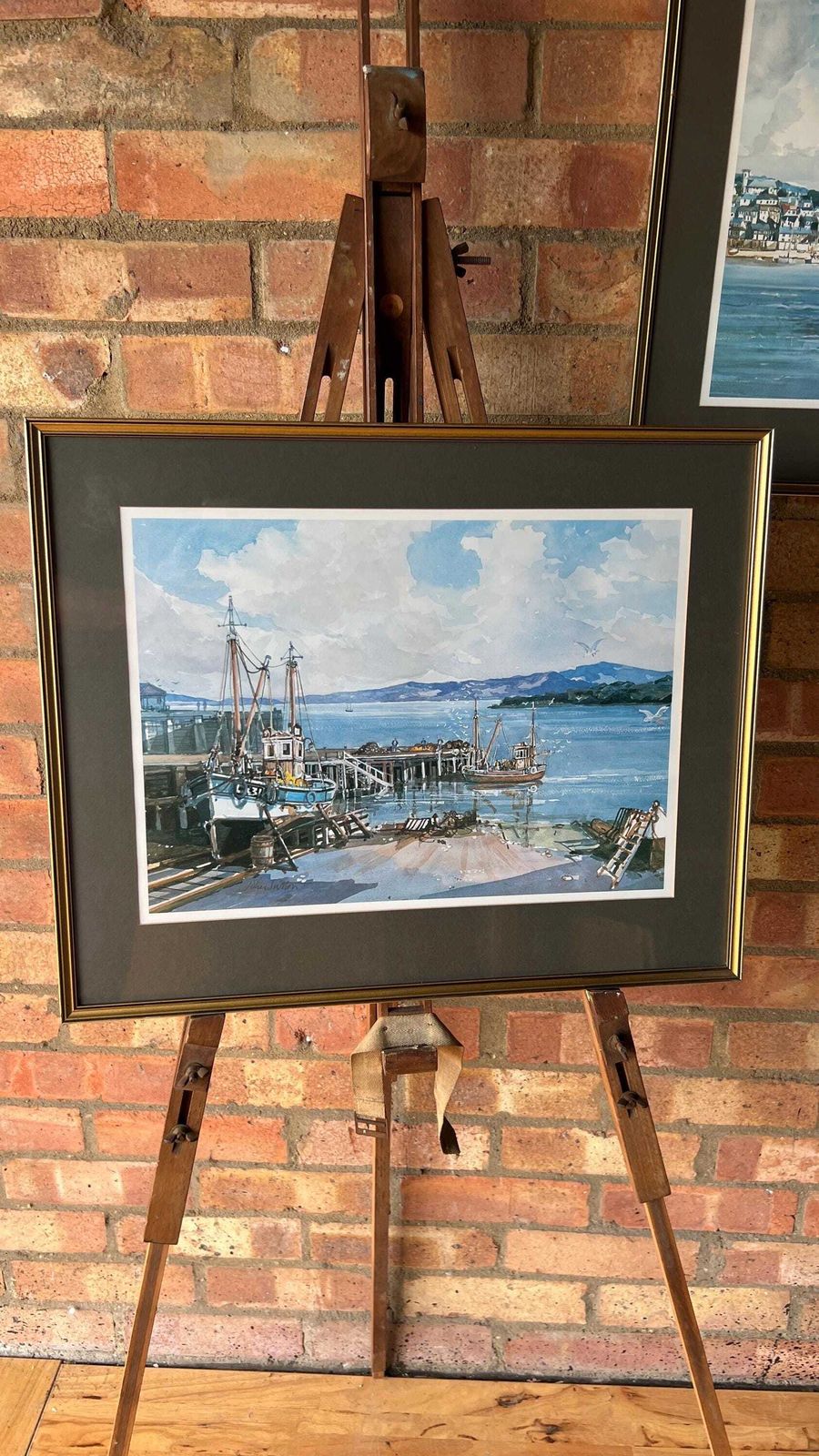 Pair Of John Sutton Coastal Harbour Prints | Nautical Marine Wall Art photo furniture