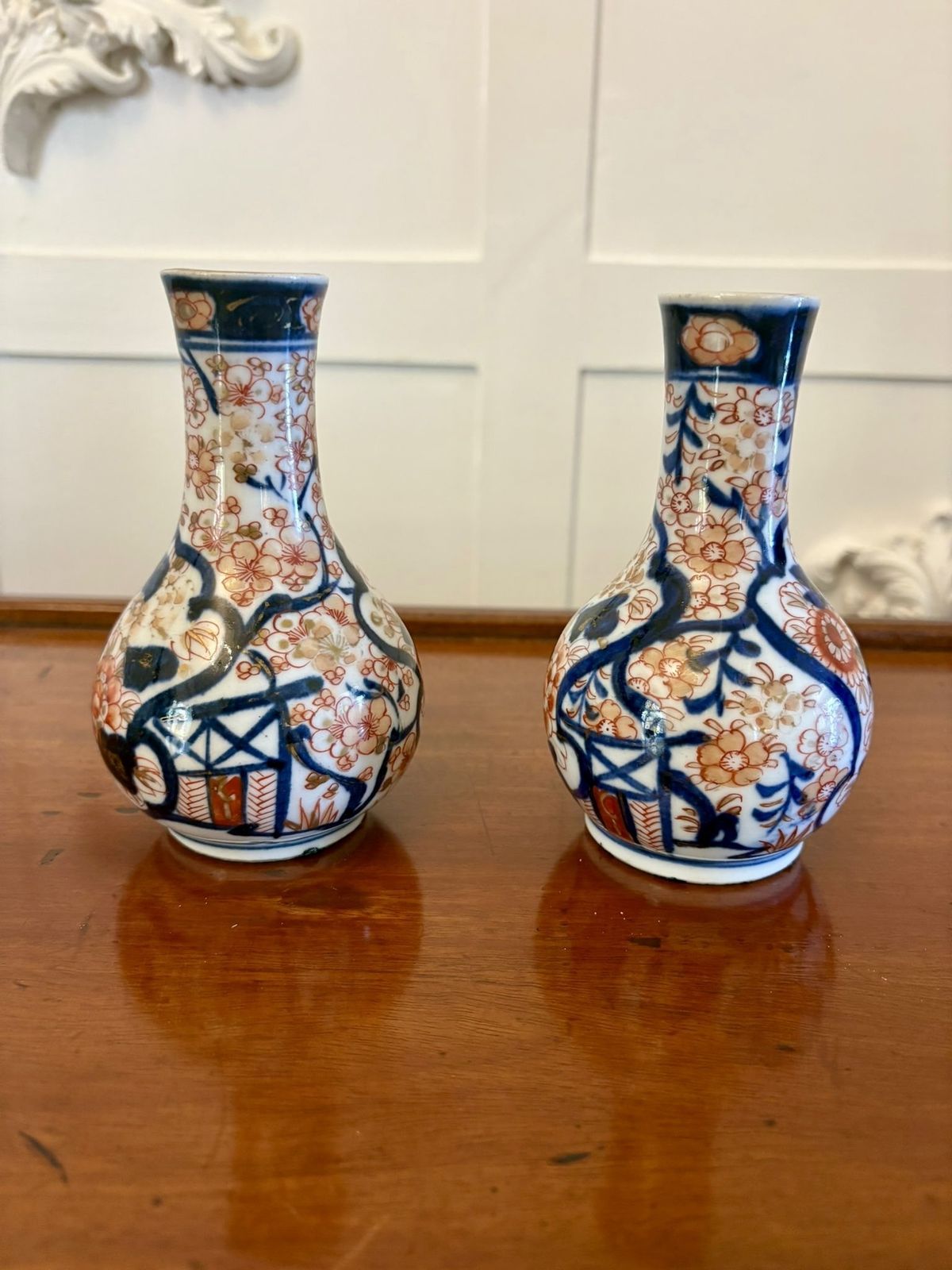 Small Pair Of Antique 20th Century Quality Japanese Imari Vases photo vintage