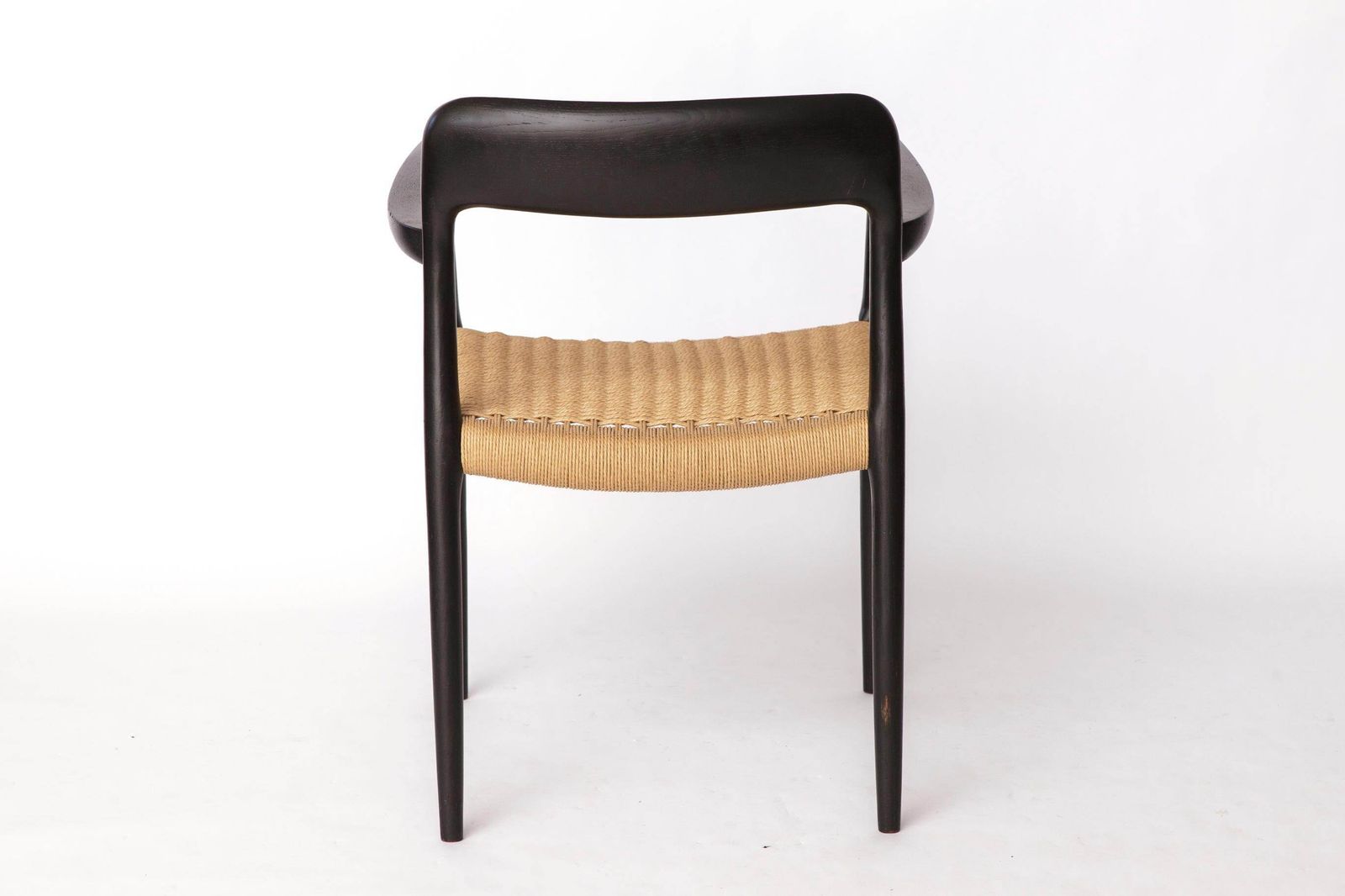 Niels Otto Møller Armchair Black 1960s – Danish Mid Century Chair Model 56 – Restored With New Woven Seat photo 1260.0