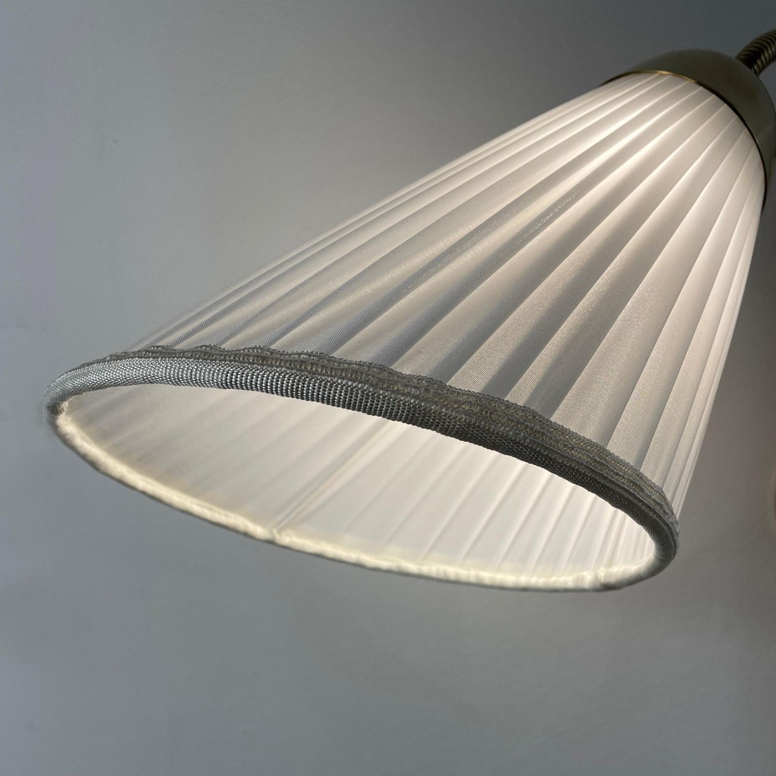 Adjustable Wall Lights Made Of Brass And Fabric, Sweden 1950s photo vintage