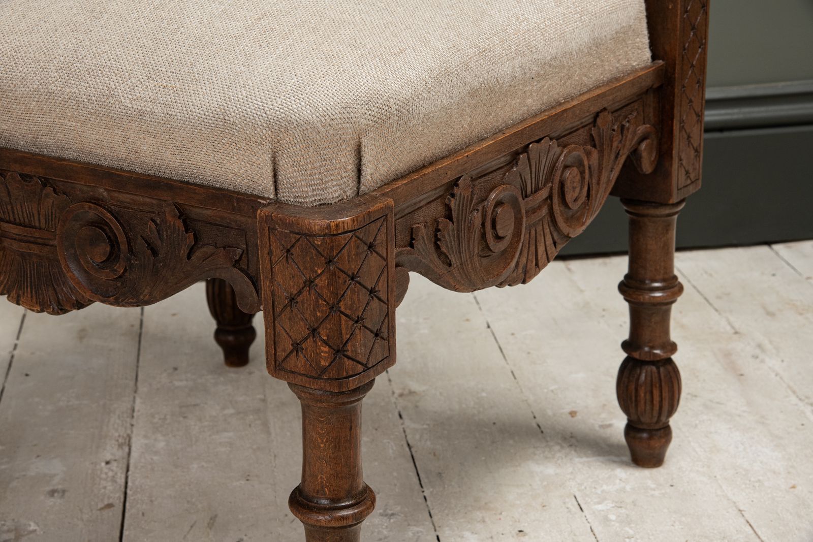 A Carved Italian Walnut Figural Corner Chair, C.1860 photo 875.0
