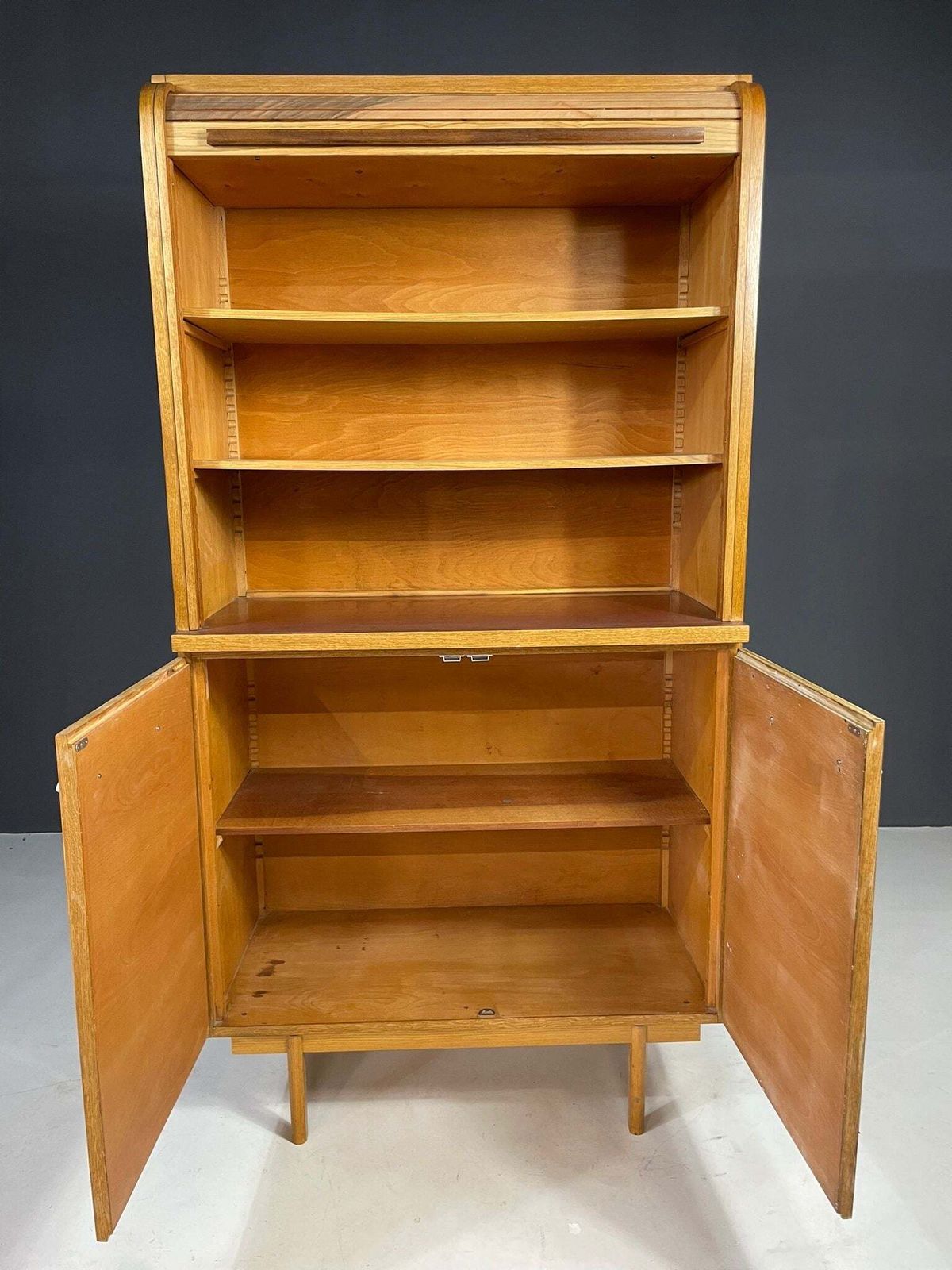 Mid Century Dressoir Van Interiér Praha Met Tambour Schuifdeksel, Jaren 1960, Tsjecho Slowakije photo 929.0