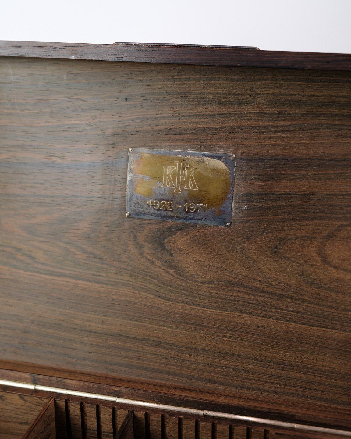 Box In Rosewood With Silver Inlay & Kfk Brand Logo (1922‑1971) From 1960s photo vinterior