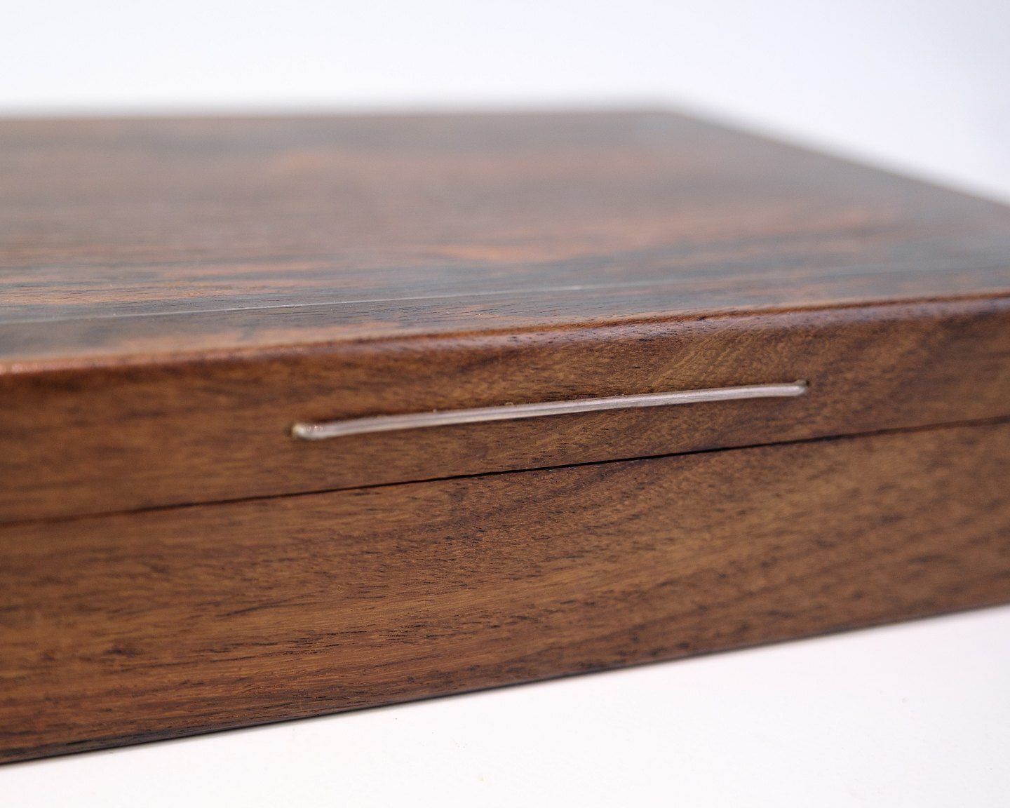 Box In Rosewood With Silver Inlay "Provinsbanken"  Danish Design From 1960s photo for sale
